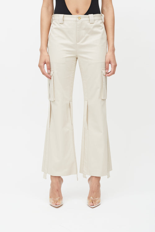 Dion Lee Cream Flare Cargo Pants