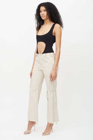 Dion Lee Cream Flare Cargo Pants