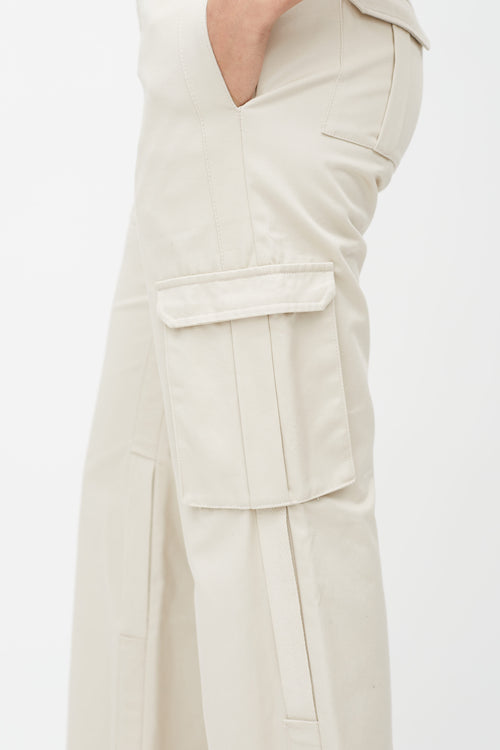 Dion Lee Cream Flare Cargo Pants