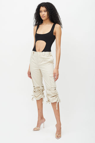 Dion Lee Cream Flare Cargo Pants