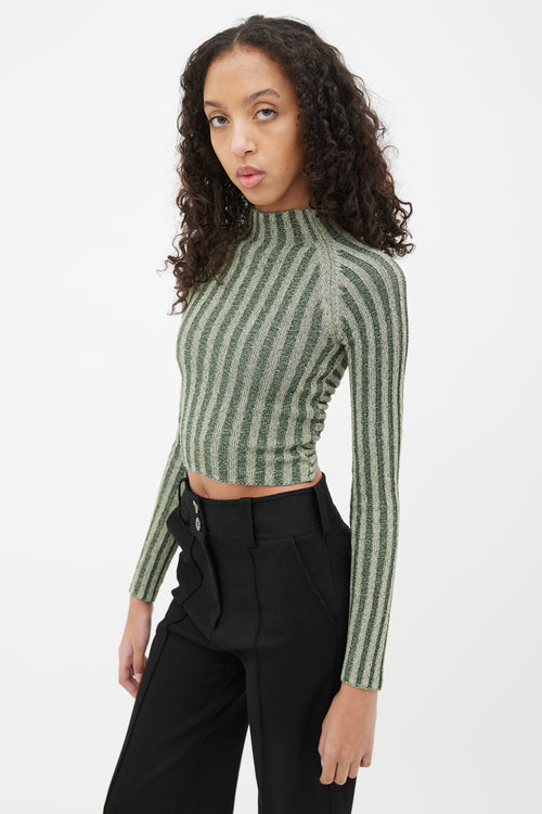 Dion Lee Green Twist Cut Out Back Top