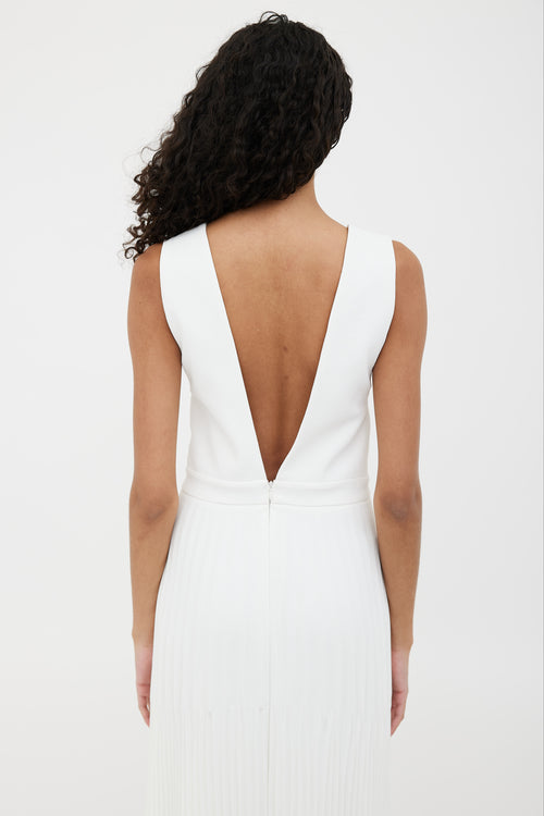 Dion Lee White Trapeze Pleated Dress