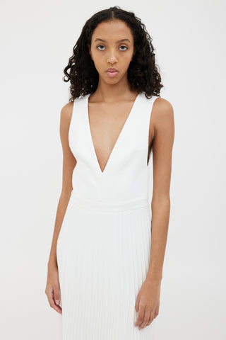Dion Lee White Trapeze Pleated Dress