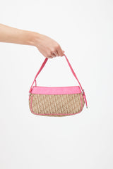 Dior 2005 Beige & Pink Diorissimo Pochette Bag