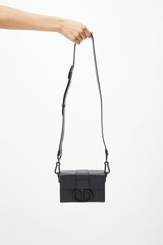 Dior Black Ultramatte 30 Montaigne Box Shoulder Bag