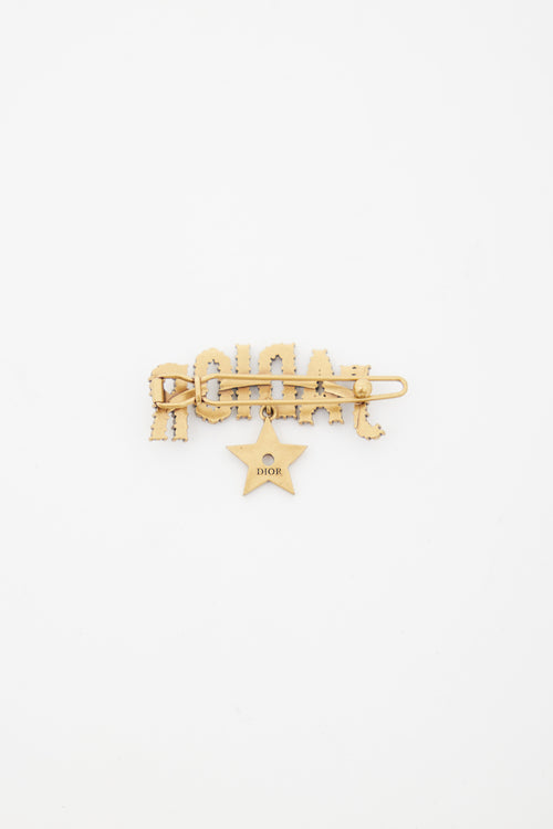 Dior Gold-Tone Crystal Hair Clip