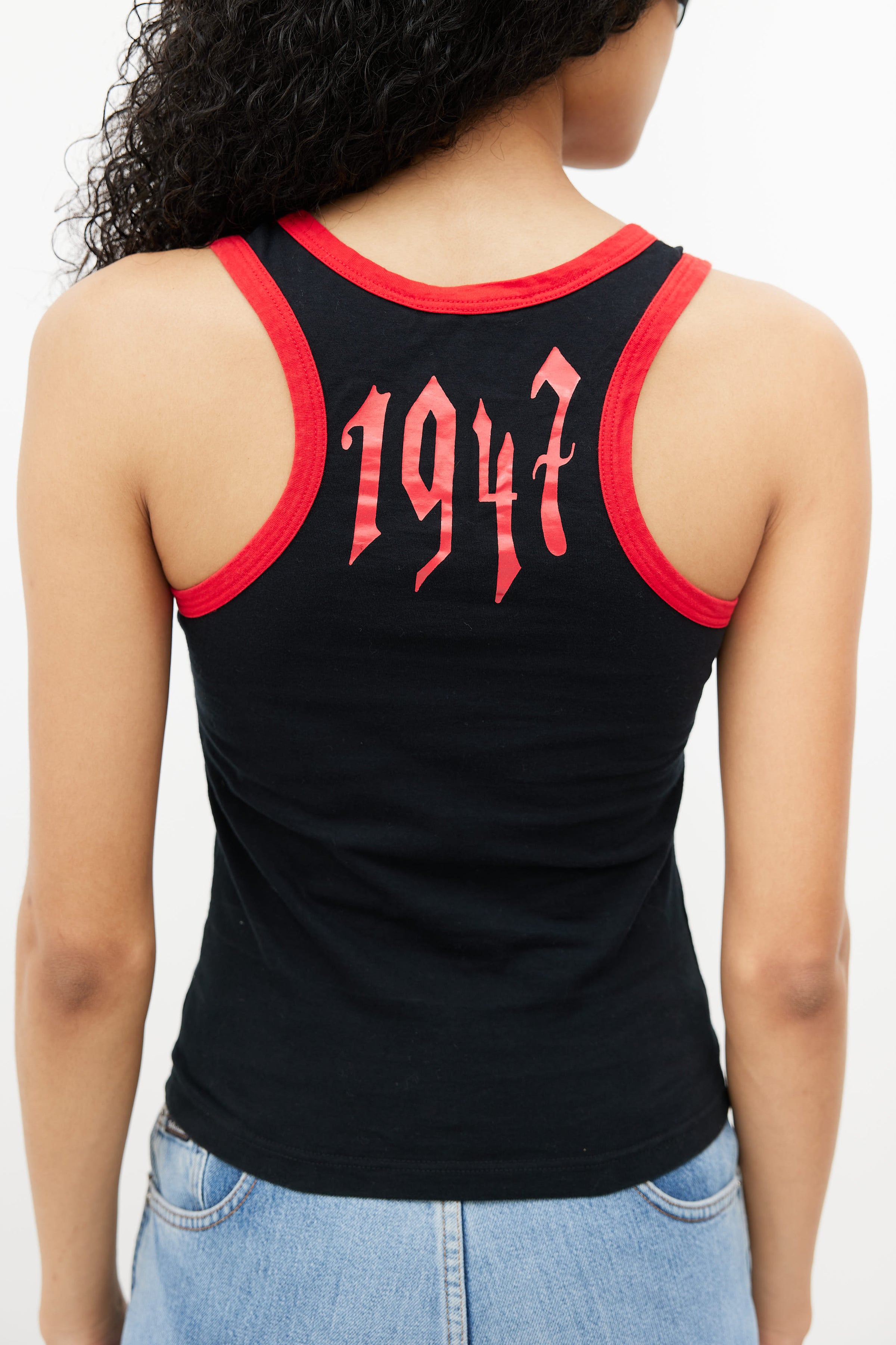 Dior // Spring 2002 Black Red 1947 Graphic Print Tank – VSP