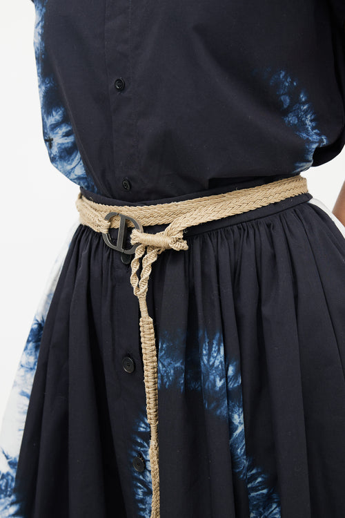 Dior Spring 2020 Beige Raffia Rope Wrap Belt