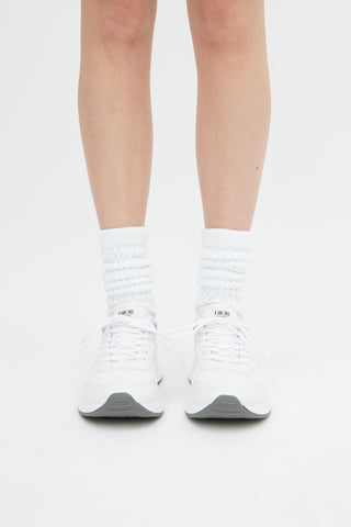 Dior White & Grey Leather B25 Runner Sneaker