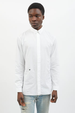 Dior White Button Up Long Sleeve Shirt