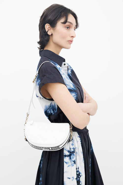 Dior White Quilted Leather Vibe Shoulder Bag