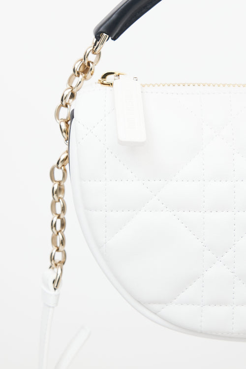 Dior White Quilted Leather Vibe Shoulder Bag