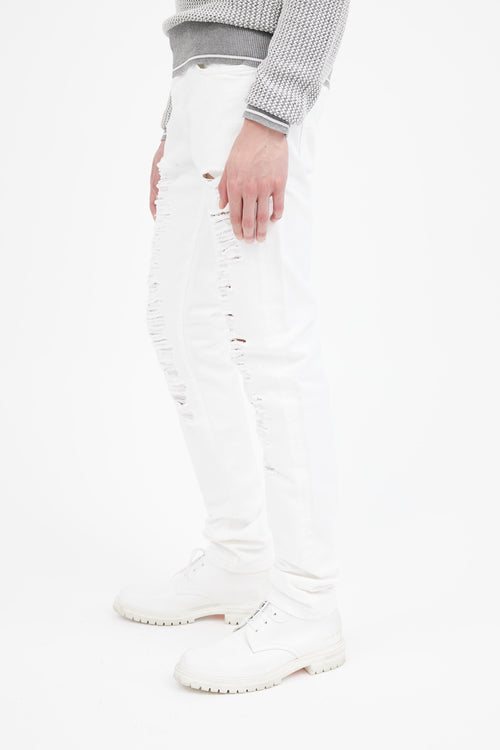 Dior White Skinny 16 Distressed Jeans