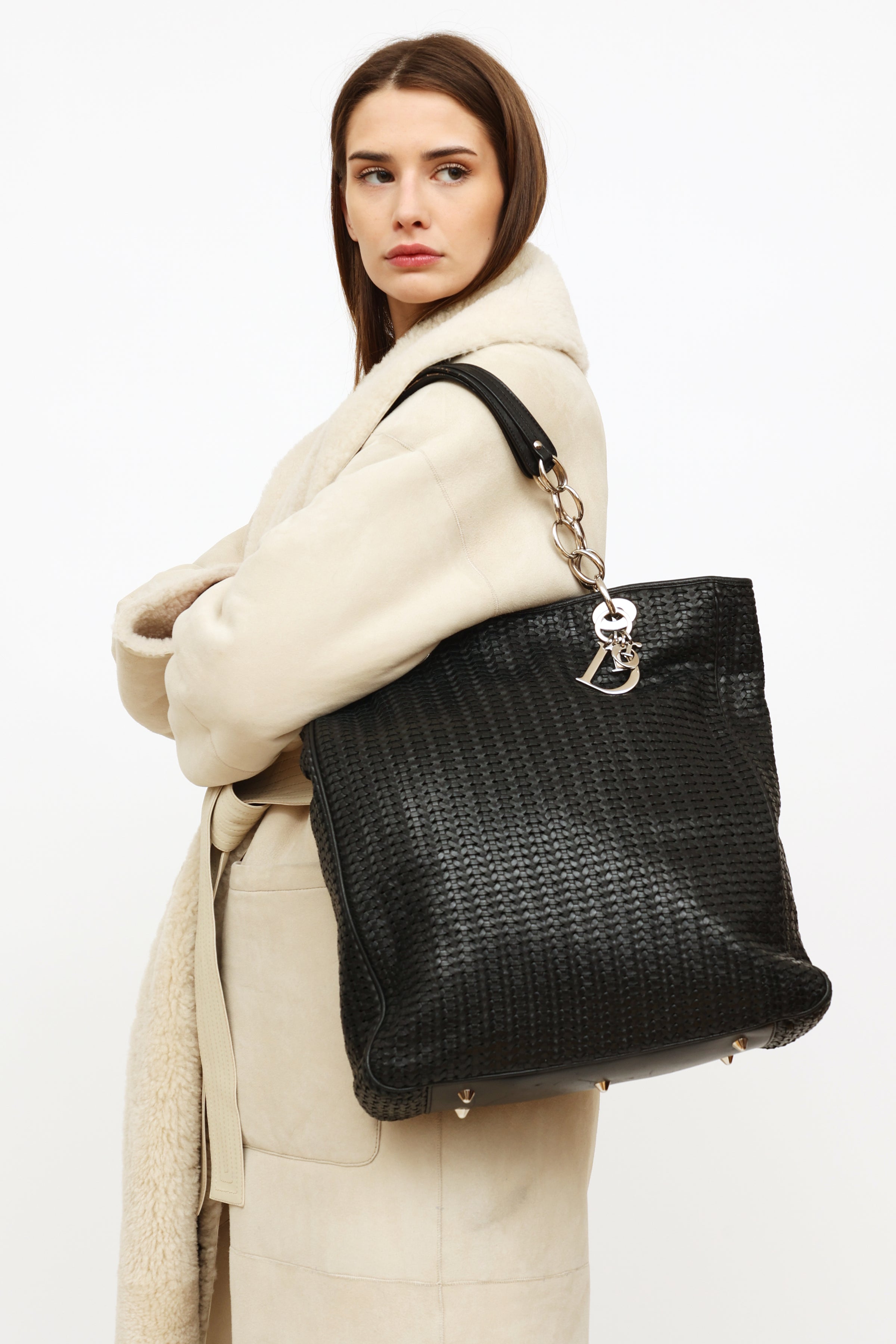 Dior // Black Woven Leather Tote Bag – VSP Consignment