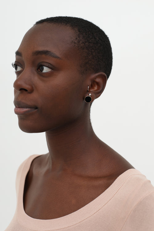 Black Circle Clip-On Earrings