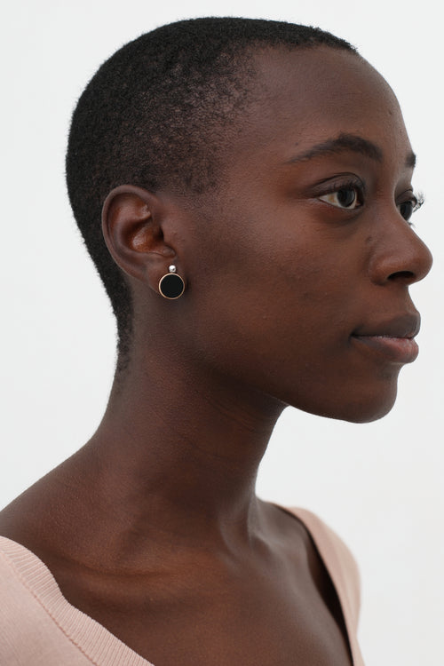 Black Circle Clip-On Earrings