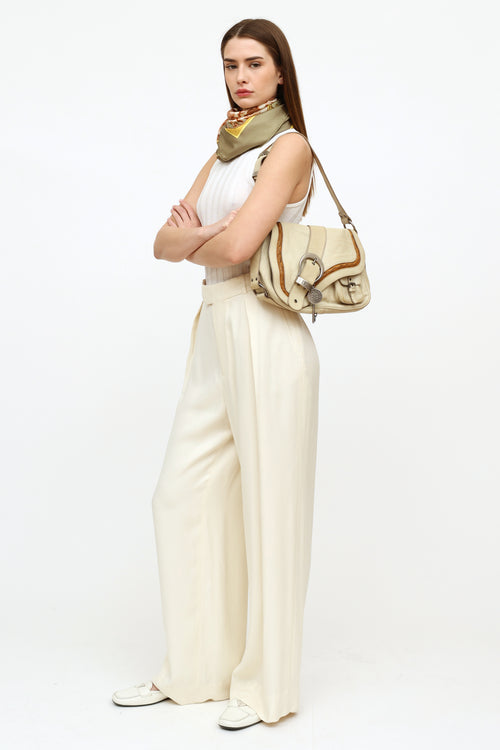 Dior SS 2006 Cream Gaucho Saddle Bag