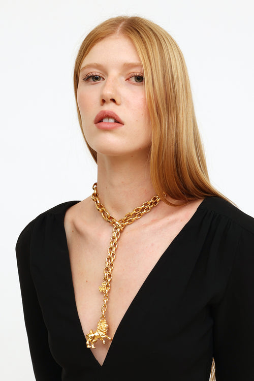 Dior Gold-Tone Zodiaddict Leo Necklace