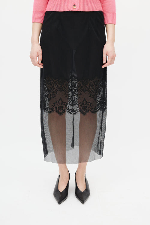 Dolce & Gabbana Black Lace Overlay Skirt
