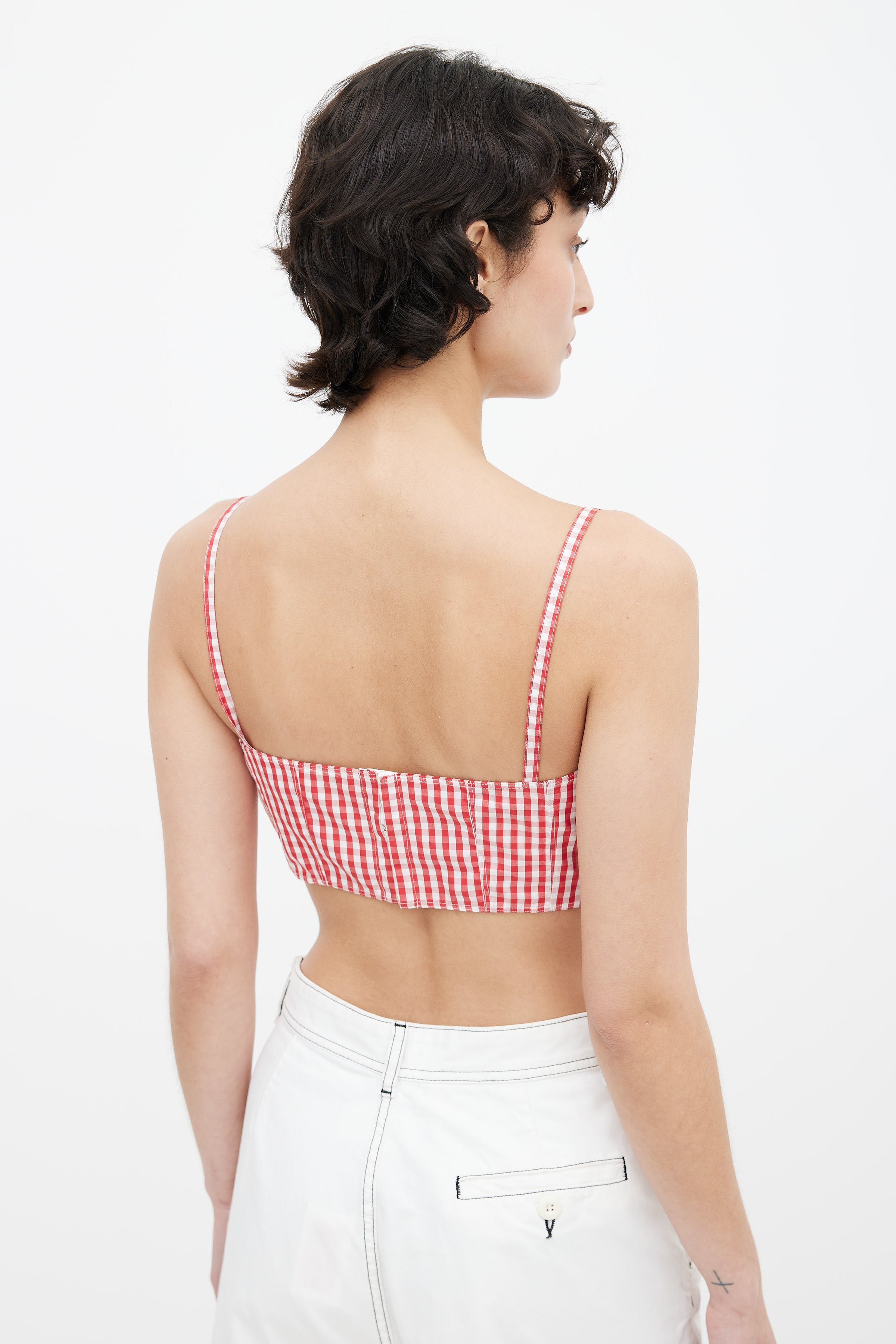 Dolce & Gabbana // Red & White Gingham Pattern Bralette Top – VSP  Consignment