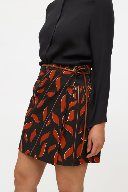 Dorothee Schumacher Black & Orange Pattern Skirt