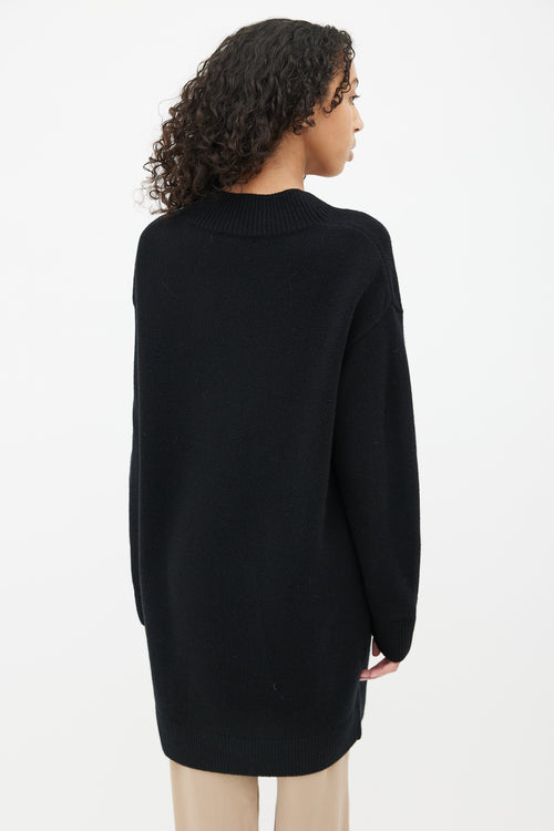 Dries Van Noten Black V-Neck Oversized Sweater