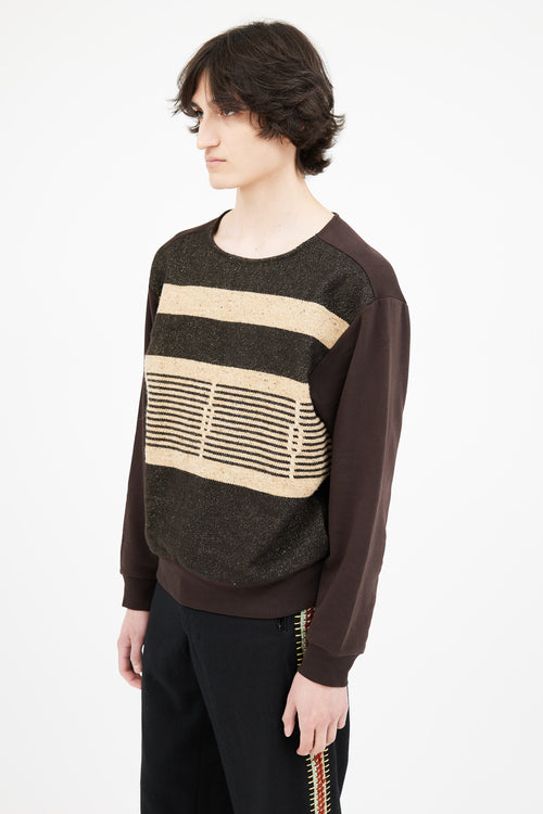 Dries Van Noten Brown Wool Blend Knit Sweater