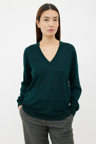 Dries Van Noten Green Merino Wool Sweater