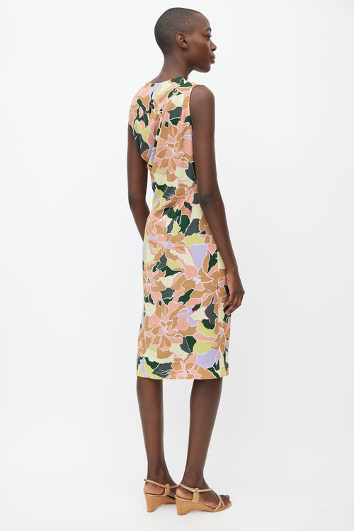 Dries Van Noten Multi Floral Print Midi Dress