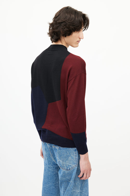 Dries Van Noten Black & Multicolour Panelled Knit Sweater
