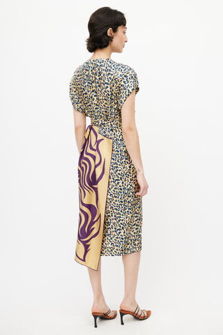 Dries Van Noten Multicolour Graphic Print Wrap Dress