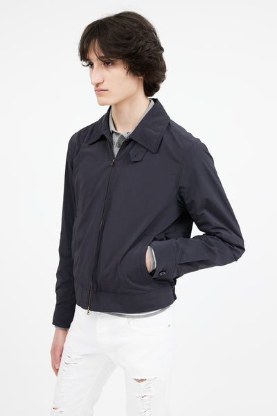 Dries Van Noten // Navy Nylon Full Zip Jacket – VSP Consignment