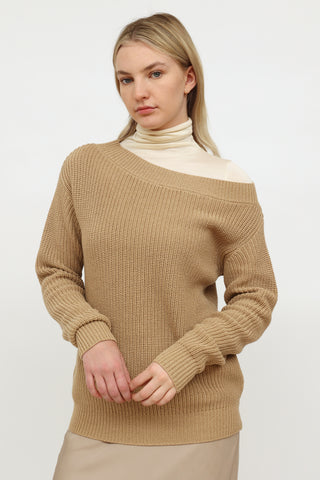 Dries Van Noten Beige Knit Long Sleeve Sweater