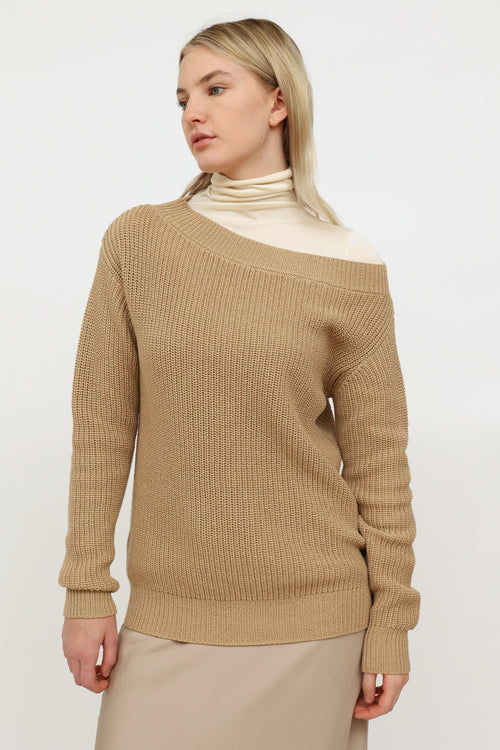 Dries Van Noten Beige Knit Long Sleeve Sweater