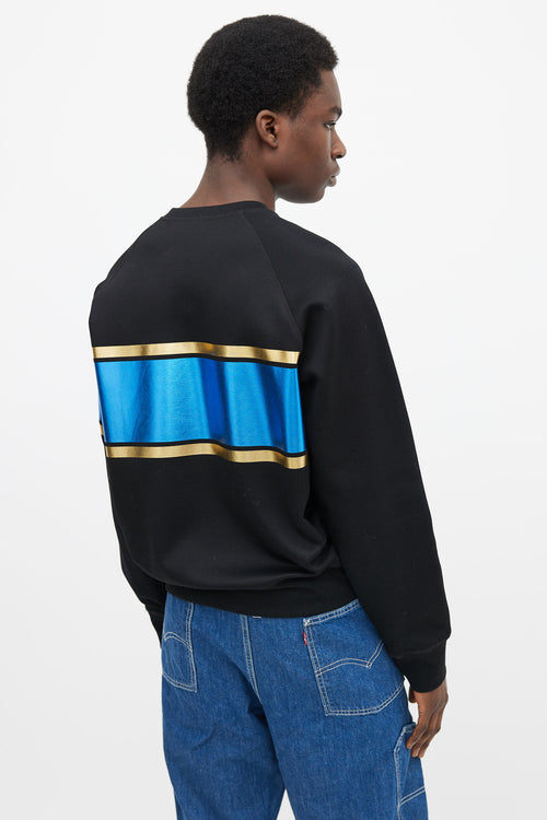 Dsquared6 Black, Blue & Gold-Tone Stripe Sweater