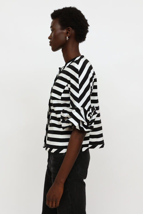 Edward Achour Black & White Striped Jacket