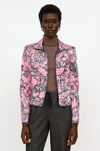 Edward Achour Pink Sandy Printed Jacket