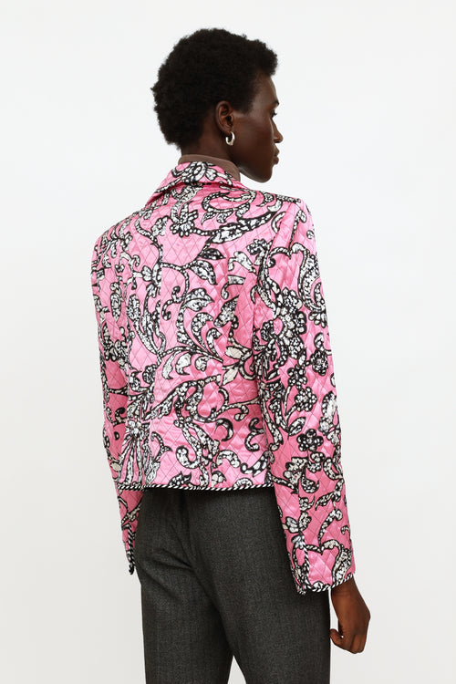 Edward Achour Pink Sandy Printed Jacket