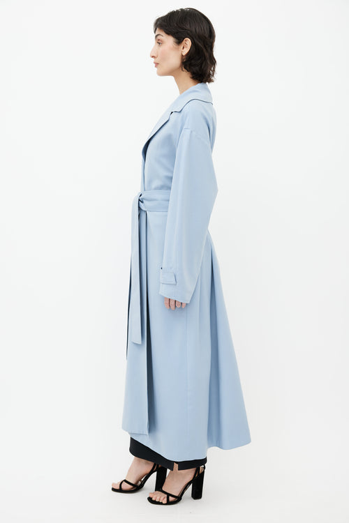 Emilia Wickstead Blue Belted Trench Coat