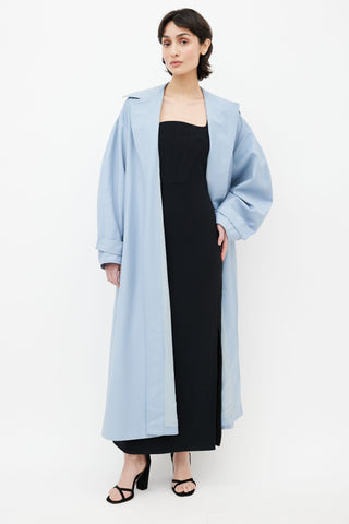 Emilia Wickstead Blue Belted Trench Coat
