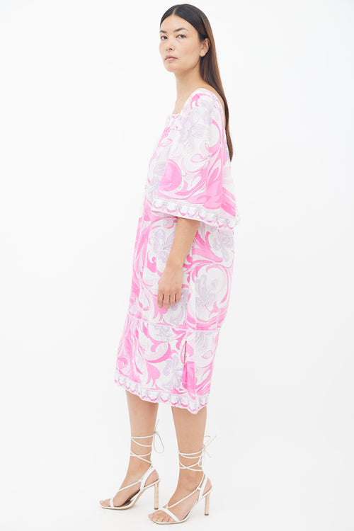 Emilio Pucci Pink Multicolour Printed Shift Dress