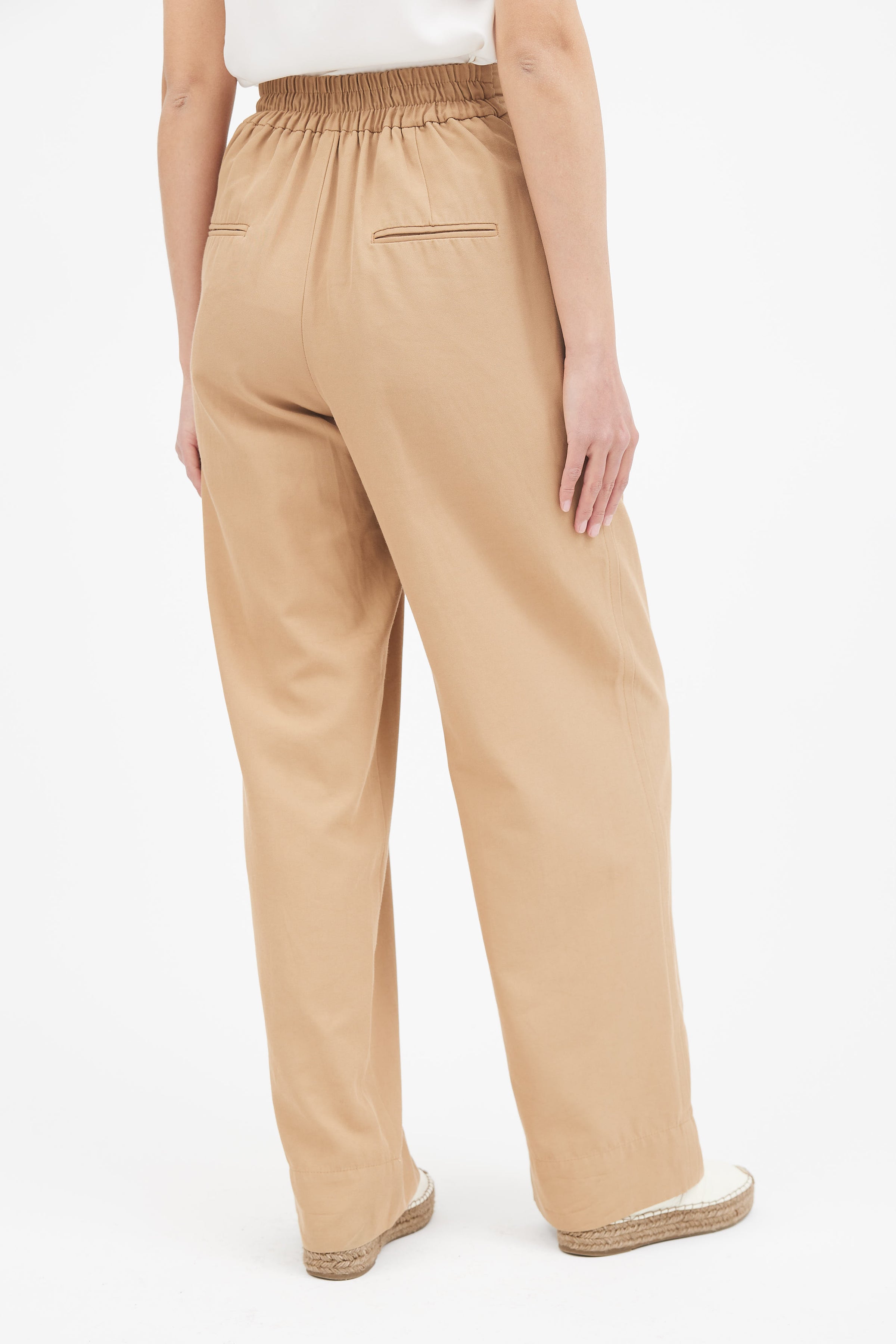 Jil Sander // Beige Cropped Belted Trouser – VSP Consignment