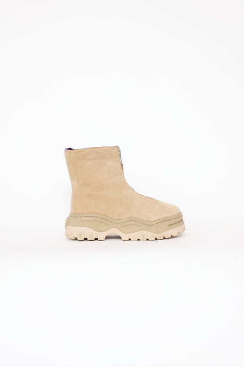 Eytys Beige Suede Raven Chunky Boots