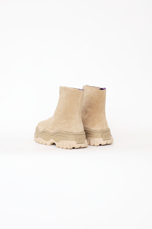 Eytys Beige Suede Raven Chunky Boots
