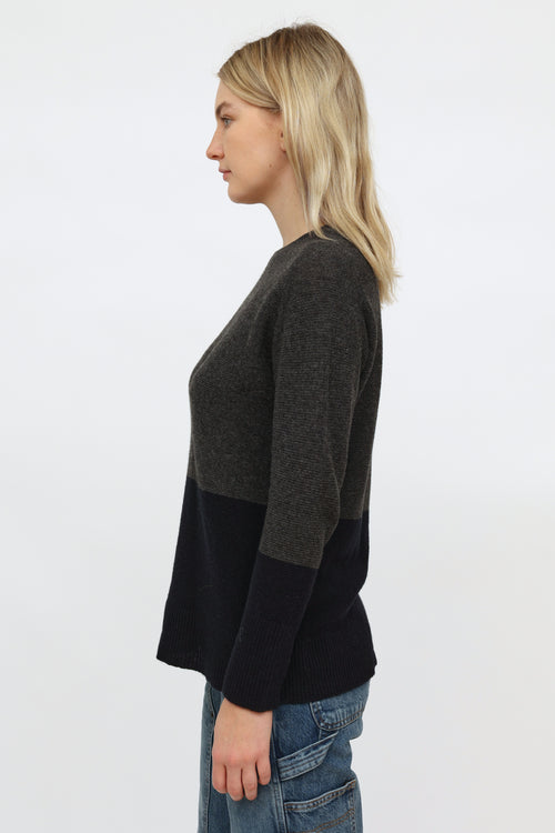 Fabiana Filippi Grey & Navy Cashmere Sweater