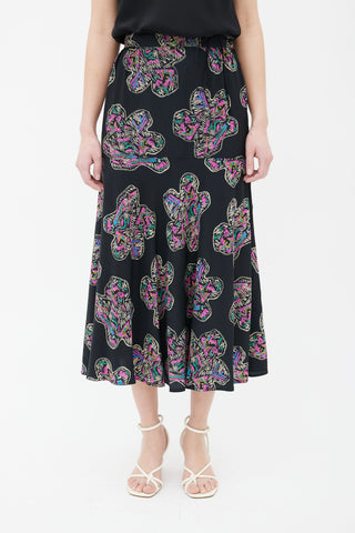 Fendi Fendi 365 Multicolor Printed A-line Slip Skirt