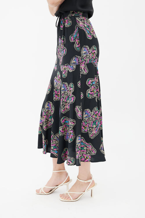 Fendi Fendi 365 Multicolor Printed A-line Slip Skirt