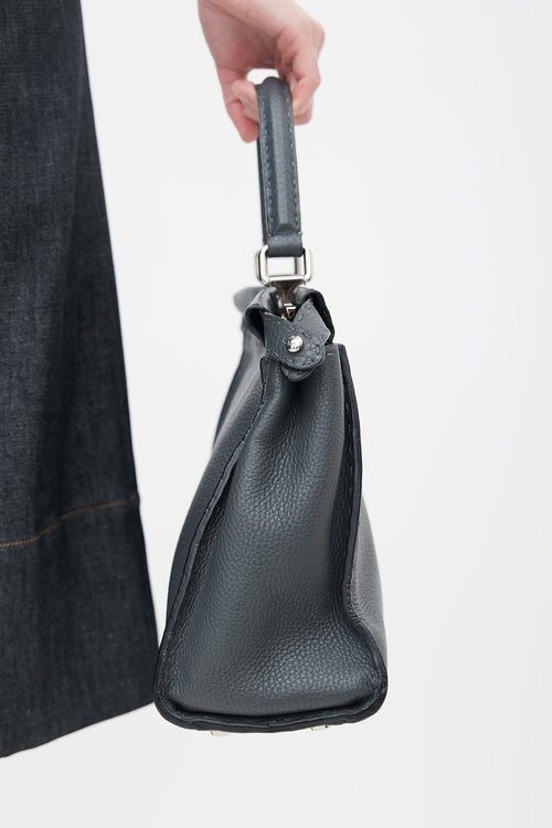 Fendi Grey Selleria Leather Peekaboo Shoulder Bag