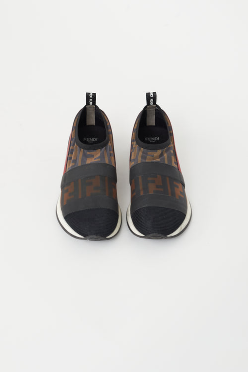 Fendi Brown & Black Monogram Mesh Sneaker