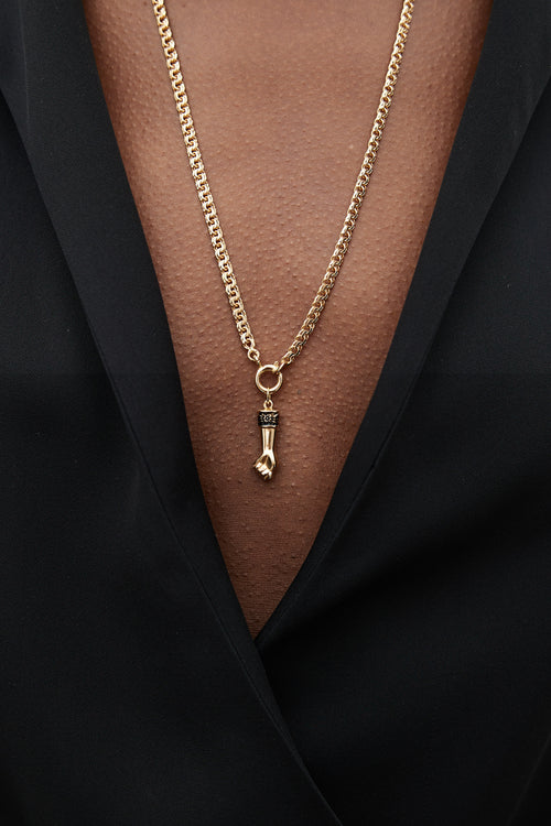 VSP Archive Gold-Tone Chain & Good Luck Fist Pendant Necklace